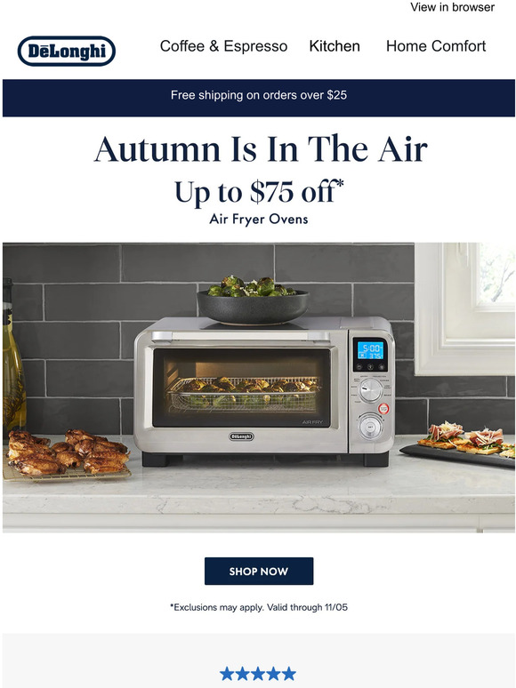 DeLonghi Up to 75 off Air Fry Ovens Milled