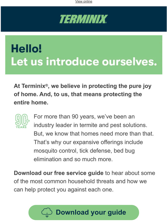 Terminix Download your FREE home protection guide Milled