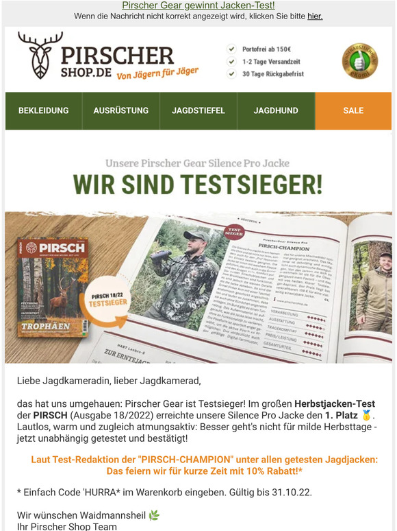 🏆 TESTSIEGER: Silence Pro Jacke von Pirscher Gear