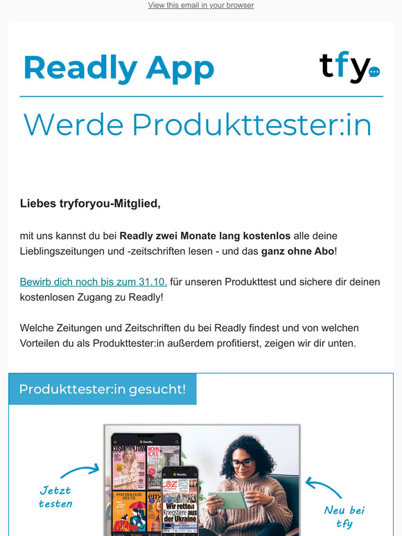 Produkttest: Teste jetzt die Readly App