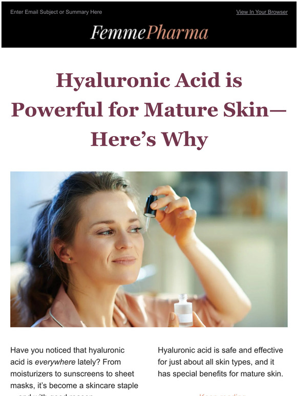 FemmePharma Your Complete Guide To Hyaluronic Acid 💕 Milled
