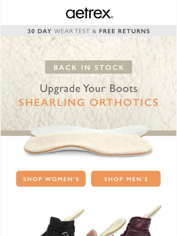 Aetrex Worldwide GET COZY ☁ SHEARLING Orthotics are Back in Stock ⭐