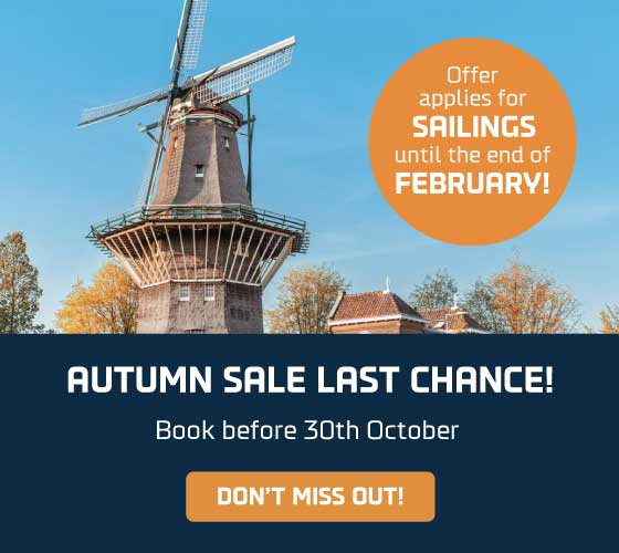 Autumn sale - 50% off mini cruise to Amsterdam