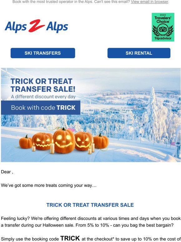 Trick or treat transfer sale!