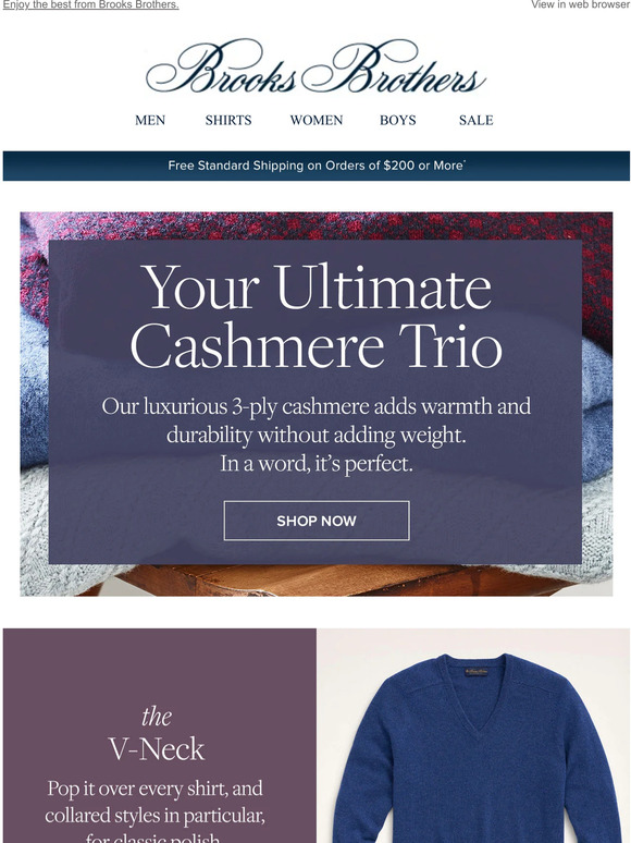 Brooks Brothers Quality Cashmere Is Here Milled