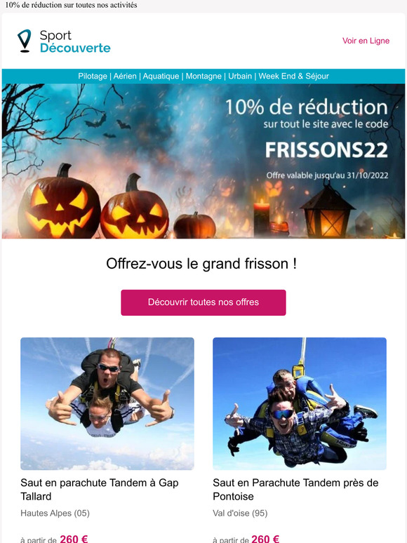 Pour Halloween uniquement : 10% de remise supplémentaire