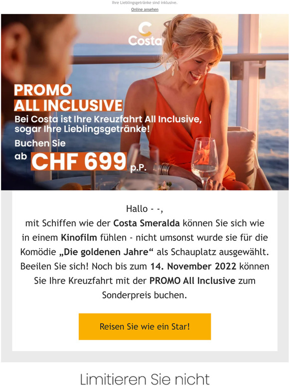 — —, wir haben für Sie ein Angebot ab CHF 699 reserviert!