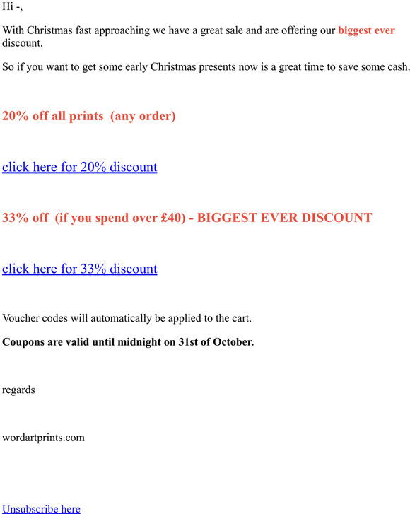 — - our biggest every discount coupon