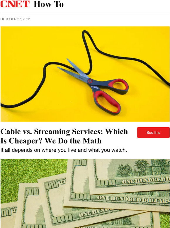 CNET: Is Cable Cheaper Than Streaming Services? Here's the Math | Milled
