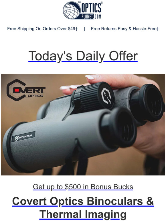 Earn up to 500 Bonus Bucks on Covert Optics Milled