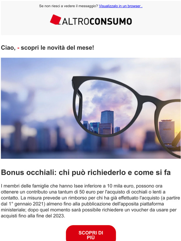 altroconsumo Bonus occhiali chi può richiederlo e come si fa Milled