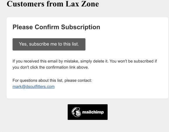 Customers from Lax Zone: Please Confirm Subscription