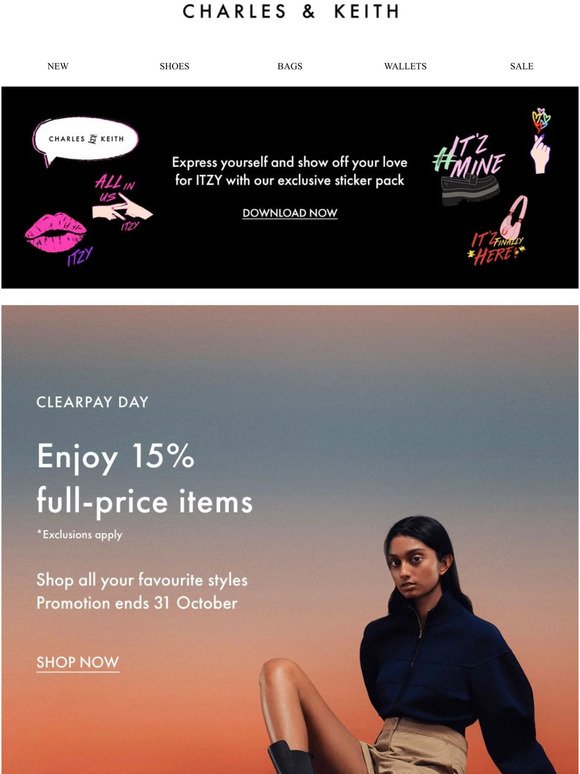 Clearpay Day: 15% Off Full-Price Items
