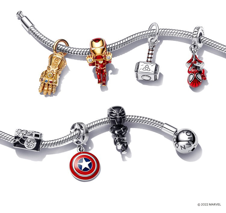 Pandora x Marvel superhero charms