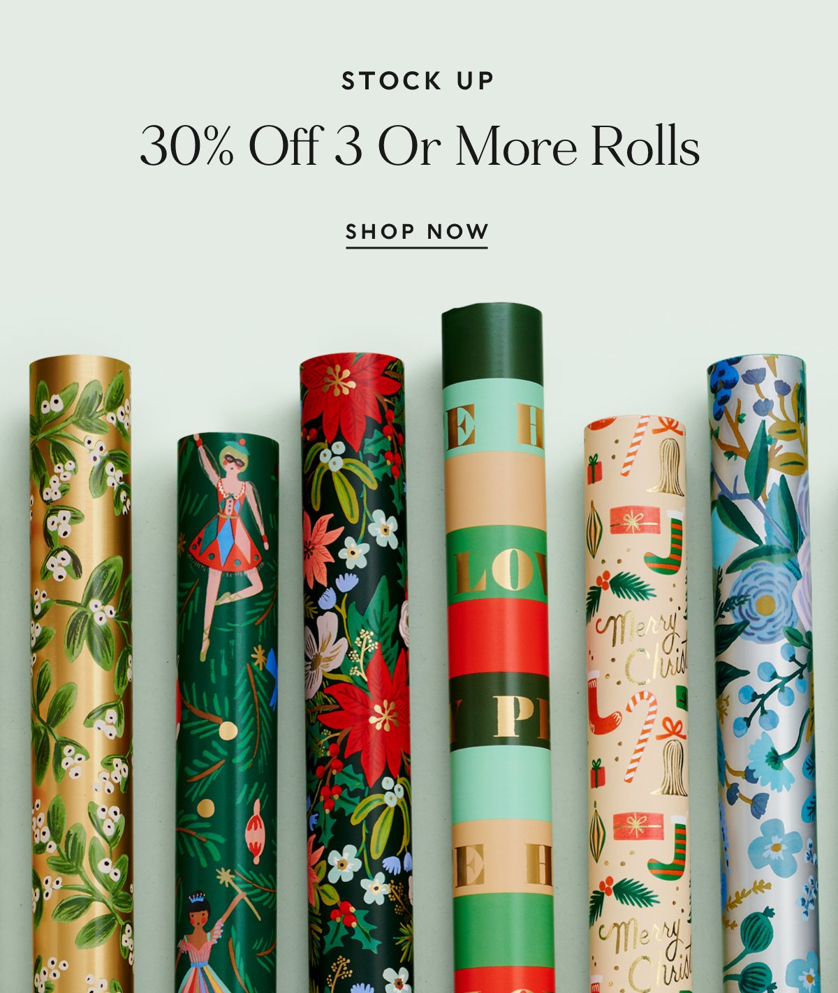 Stock up on rolls and sheets. 30% off 3+ Rolls