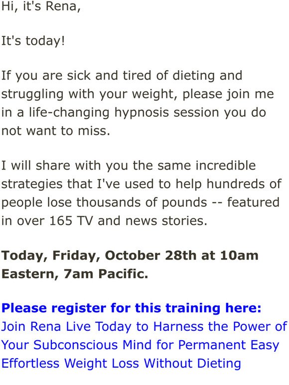 (Today in just 3 Hours) Live Hypnosis with Rena