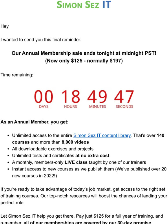 Ending Tonight - Annual Member Offer
