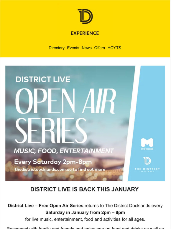 The District Docklands District Live Open Air Series Is Back This