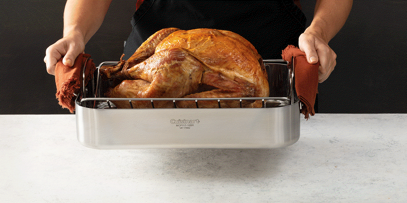 Whole turkey in roasting rack