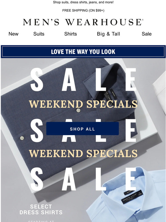 Men's Wearhouse Amazing savings, two days only Milled