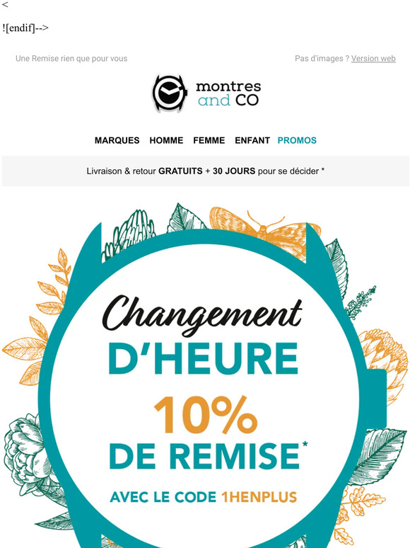 -10% sur tout le site avec le code 1HENPLUS : changez d'heure avec style