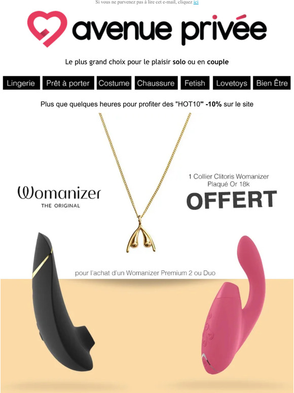 Un Collier Plaqué Or 18K Womanizer Offert ❤️  #WeLoveYou