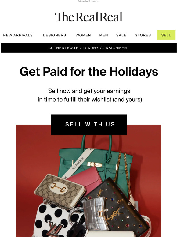 The RealReal Sell now & get paid for the holidays Milled