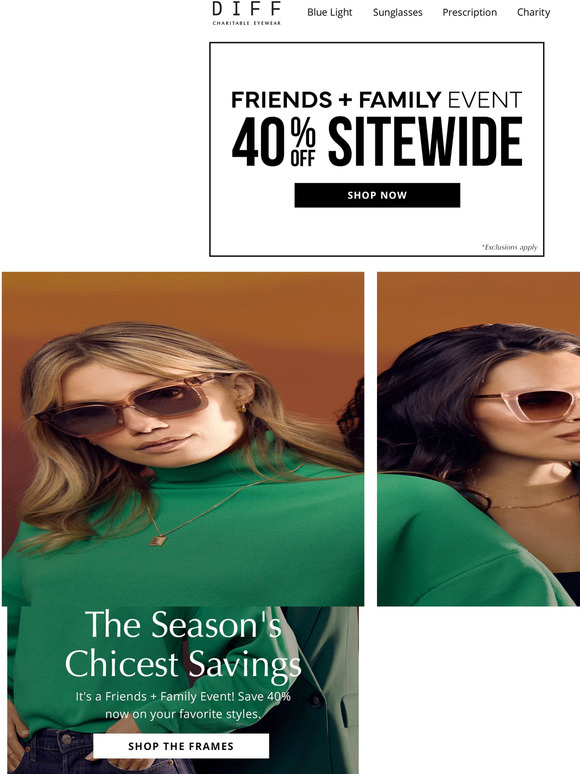 DIFF Eyewear Score Your 40 Off Friends + Family Deal Milled