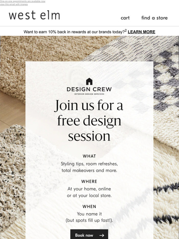 west elm Pro tip Book a free session with our design experts Milled