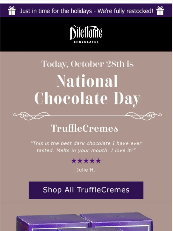 Celebrate National Chocolate Day with Dilettante 🍫