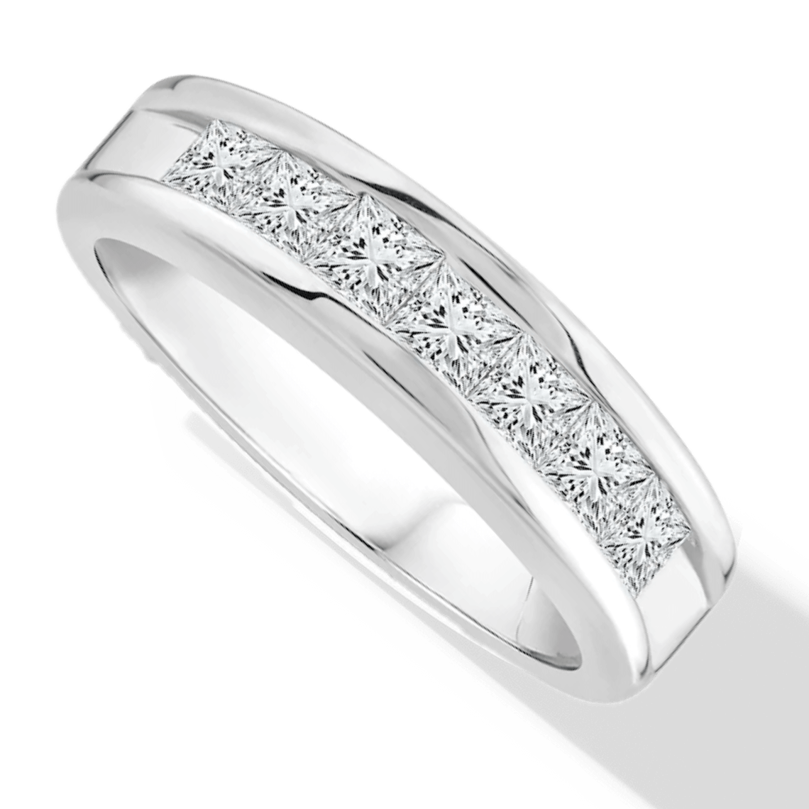 LCD Men's LCD Wedding Band 2 ct tw Square-cut 14K White Gold