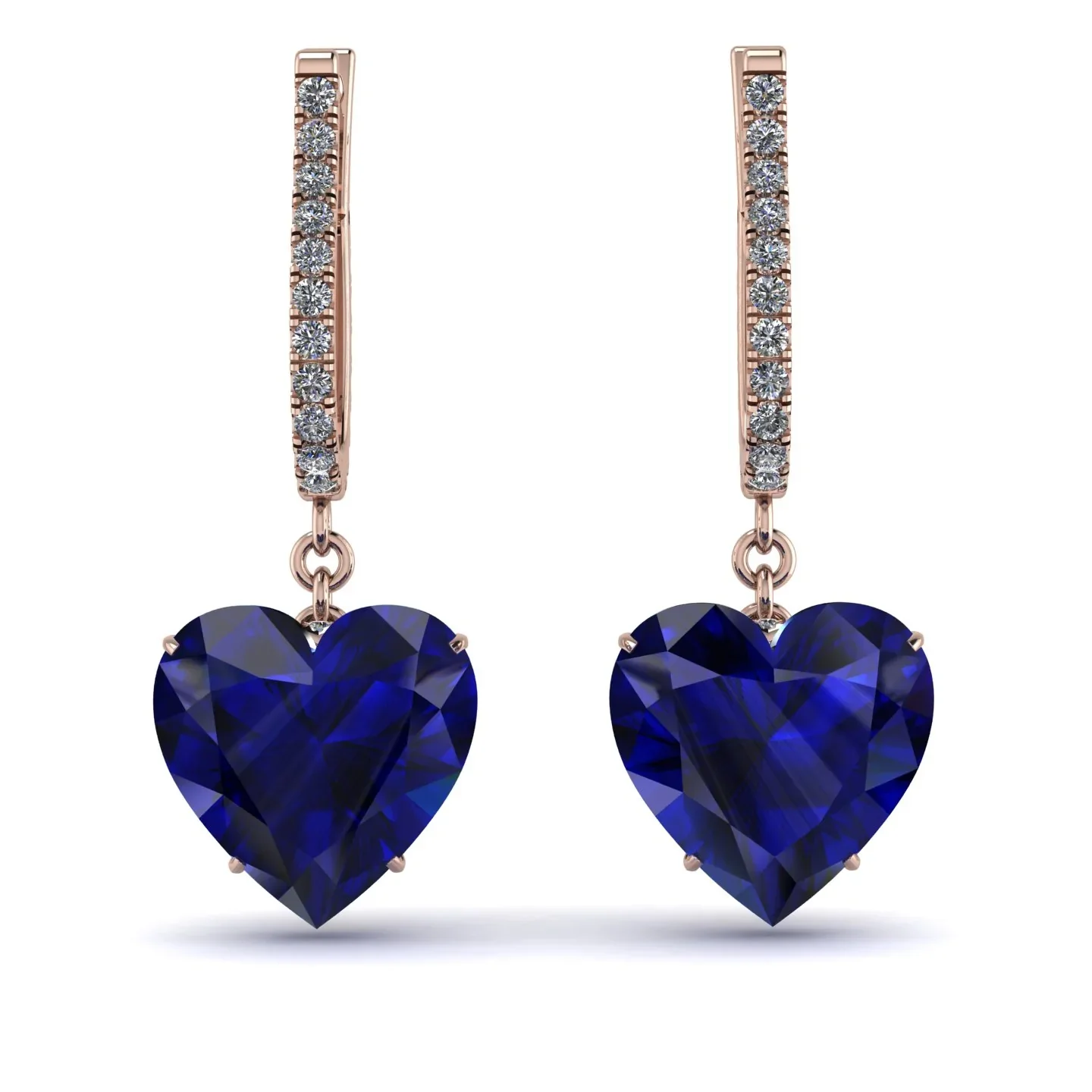 Image of Heart Sapphire Earrings - Noelle No. 14