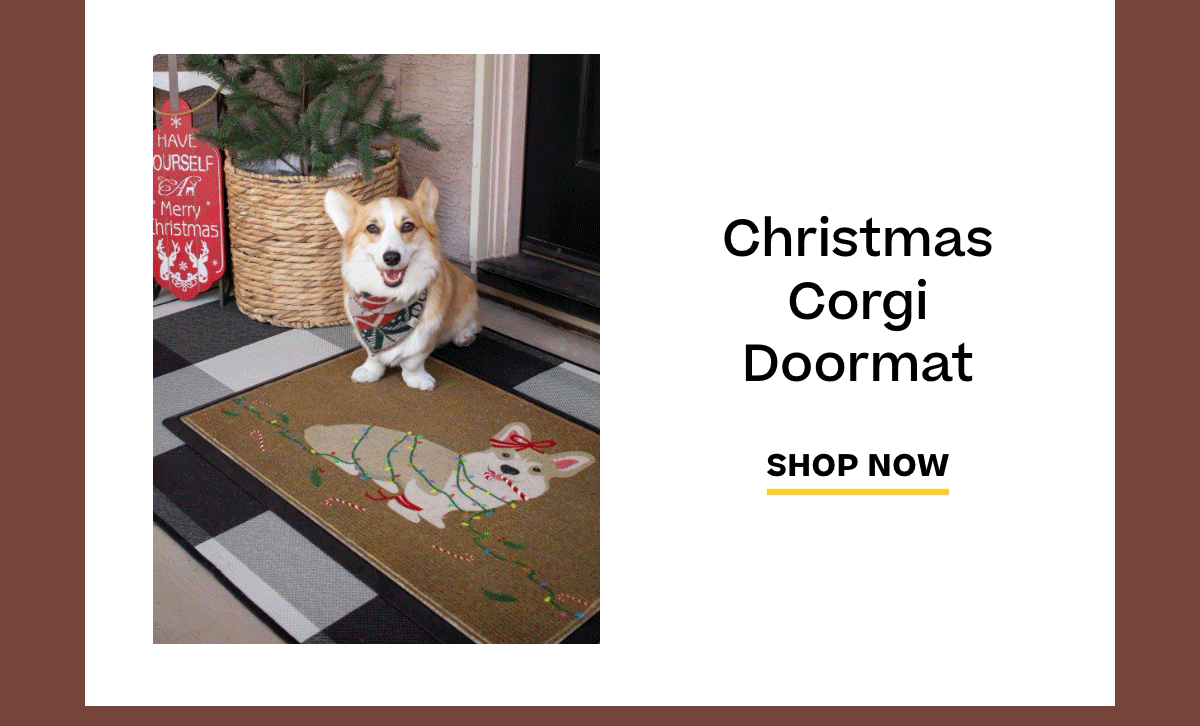 Christmas Corgi Doormat