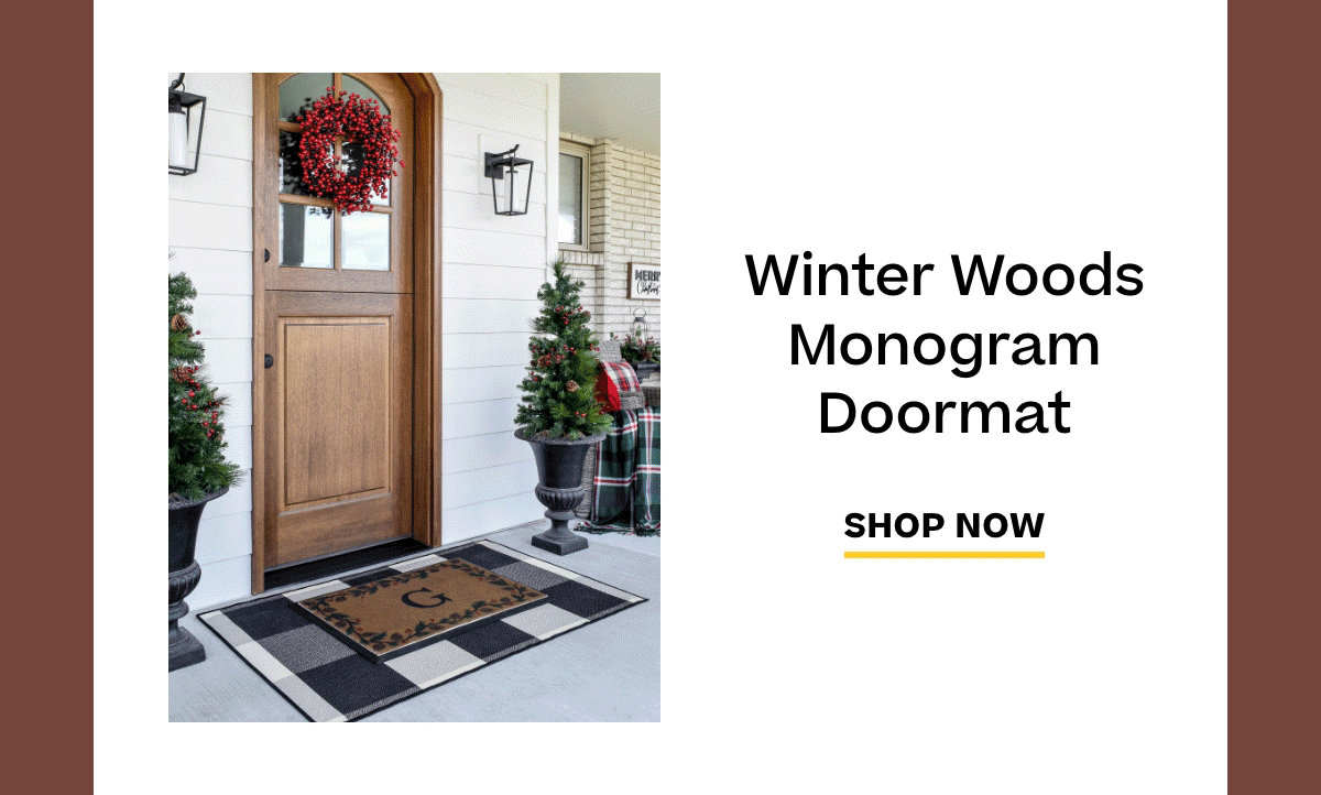 Winter Woods Monogram Doormat