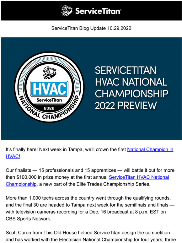 Service Titan ServiceTitan HVAC National Championship Preview Milled