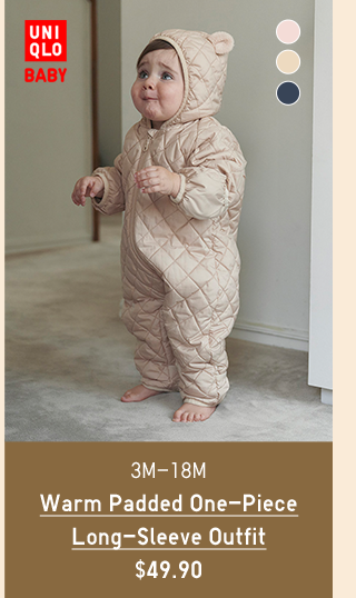 PDP8 - BABY WARM PADDED ONE-PIECE LONG-SLEEVE OUTFIT