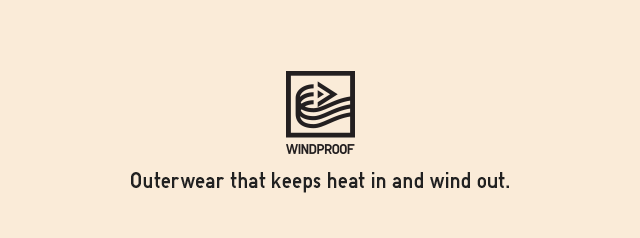 HEADER 1 - OUTERWEAR THAT KEEPS HEAT IN AND WIND OUT.
