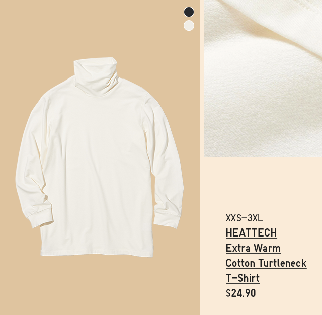 PDP4 - MEN HEATTECH EXTRA WARM COTTON TURTLENECK T-SHIRT