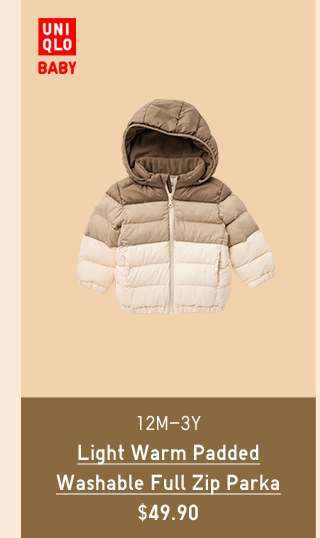 PDP7 - BABY LIGHT WARM PADDED WASHABLE FULL ZIP PARKA