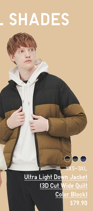 HERO - MEN ULTRA LIGHT DOWN JACKET (3D CUT WIDE QUILT COLOR BLOCK)