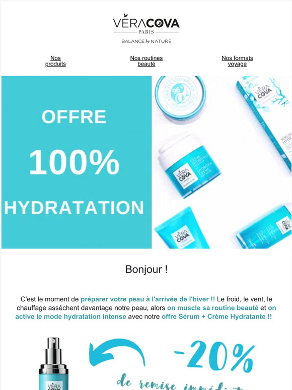OFFRE DECOUVERTE ! -20% sur notre Sérum Hydratation ! 🥰