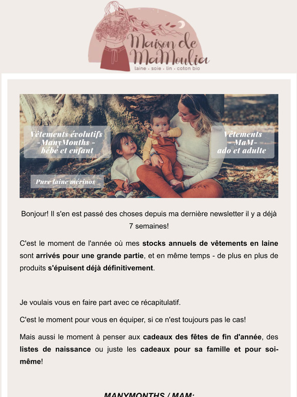 Arrivages de laines: ManyMonths || Disana || Cosilana || Hirsch