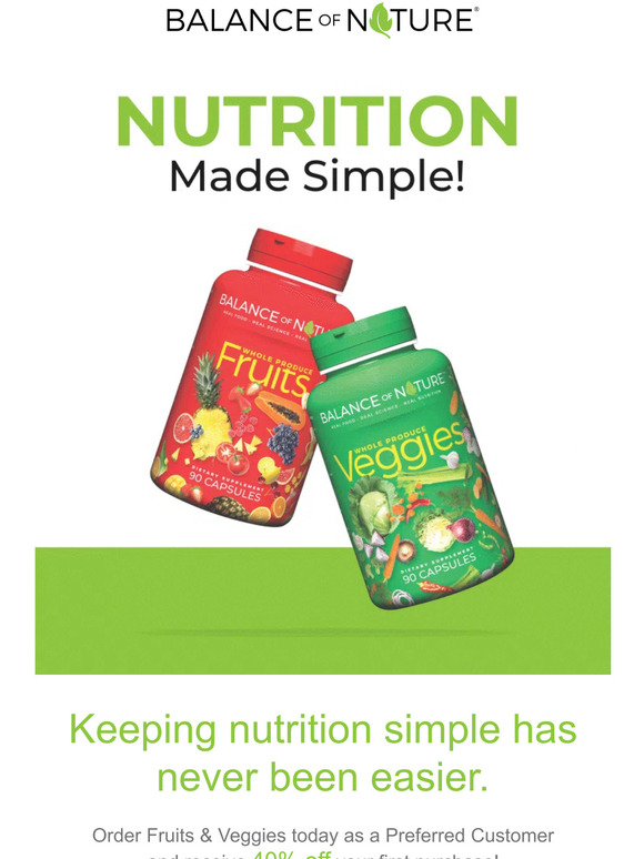 Balance of Nature Keeping nutrition simple has never been easier Milled