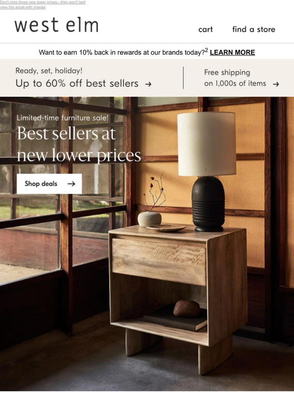west elm Price drop! Furniture best sellers on sale for a limited time