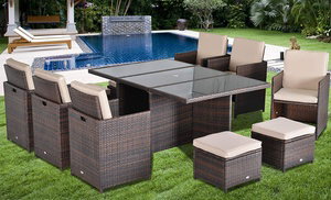 Outsunny 10-Seater Rattan Furniture Set