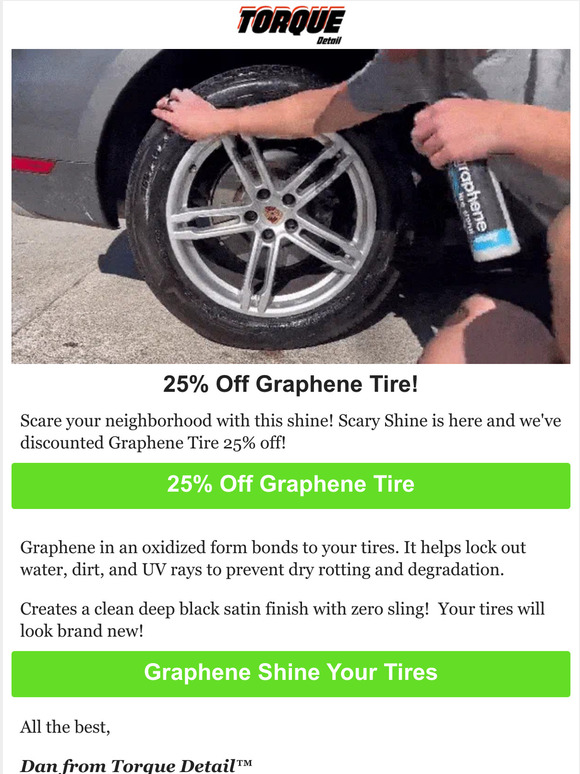 Torque Detail 25 Off Graphene Tire Ends Tomorrow! Milled