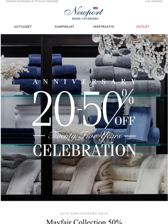 5 tähden pyyhkeet 50 % | 25th Anniversary Sale