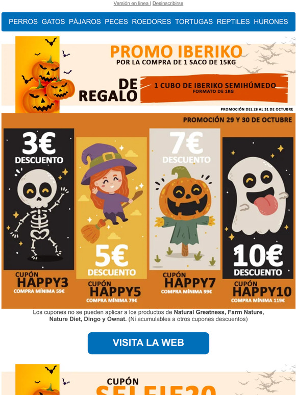 🕸 En Halloween🎃, ¡¡Llévate productos para tu peludo!!