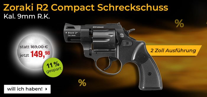 Zoraki R2 Compact 2 Zoll Schreckschuss Revolver Kal. 9mm R.K. brüniert