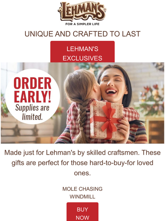 lehman's hardware & appliance Present Perfect! 🎁 Discover Lehman’s Exclusive Products... Milled